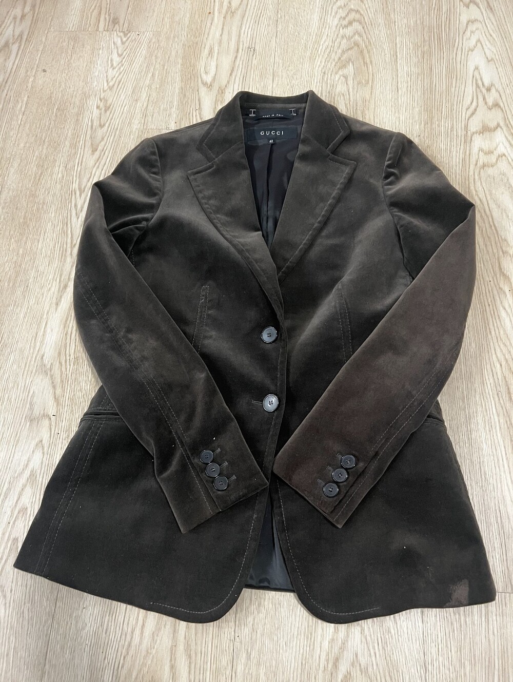 Gucci Mens Brown Velvet Blazer 42
